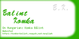 balint komka business card